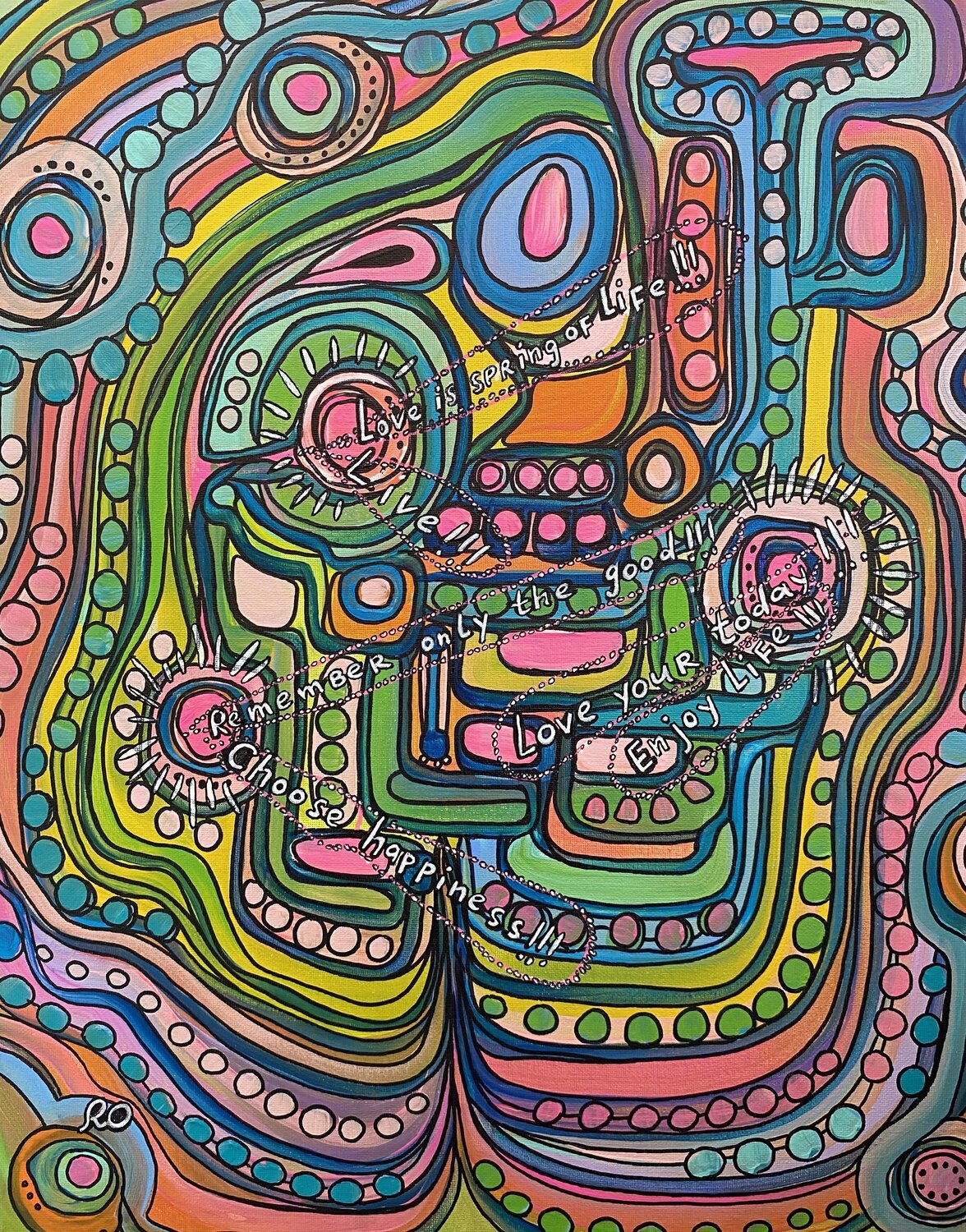 Station of happiness Olga 'ROArtUS' Rokhmanyuk Original painting for sale