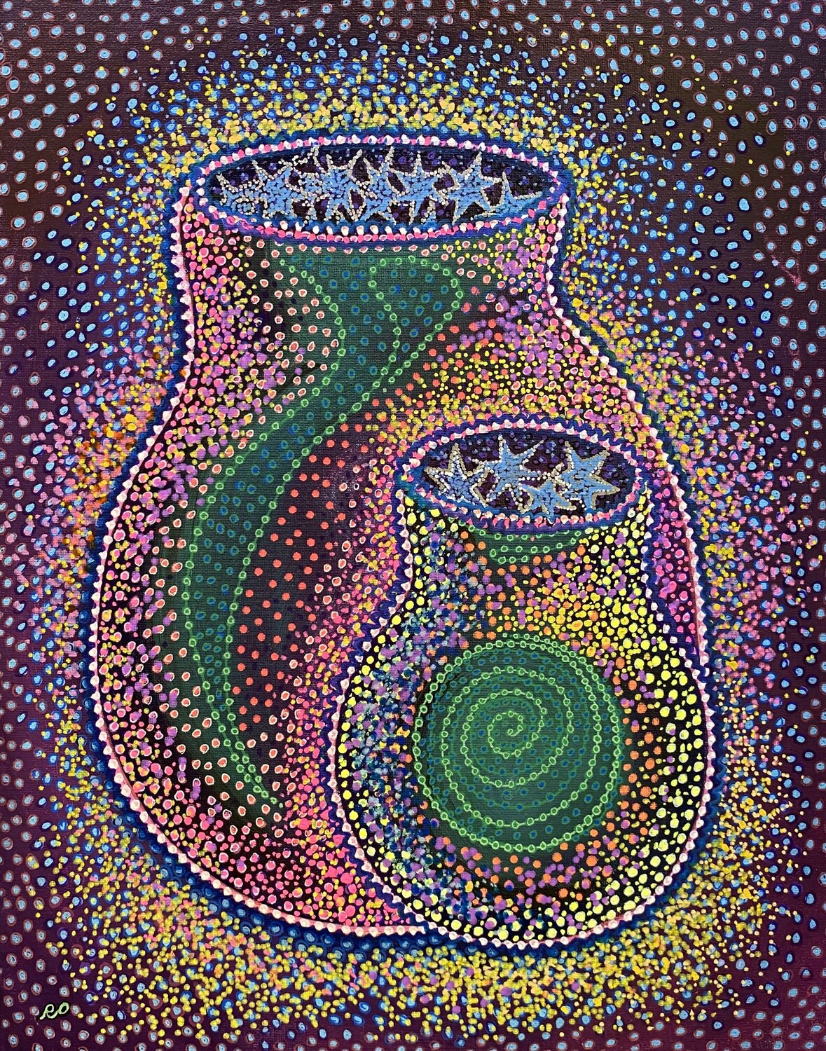 Rainbow vases Olga 'ROArtUS' Rokhmanyuk Original painting for sale