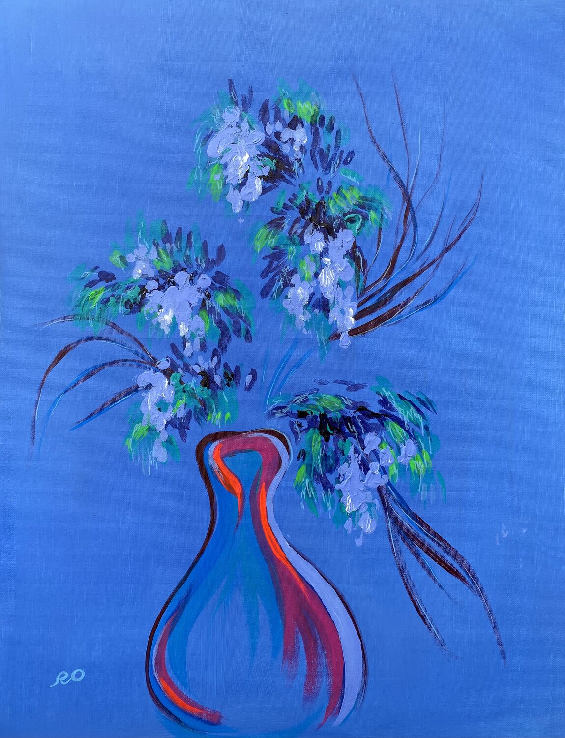 Laconic Bouquet Olga 'ROArtUS' Rokhmanyuk Original painting for sale