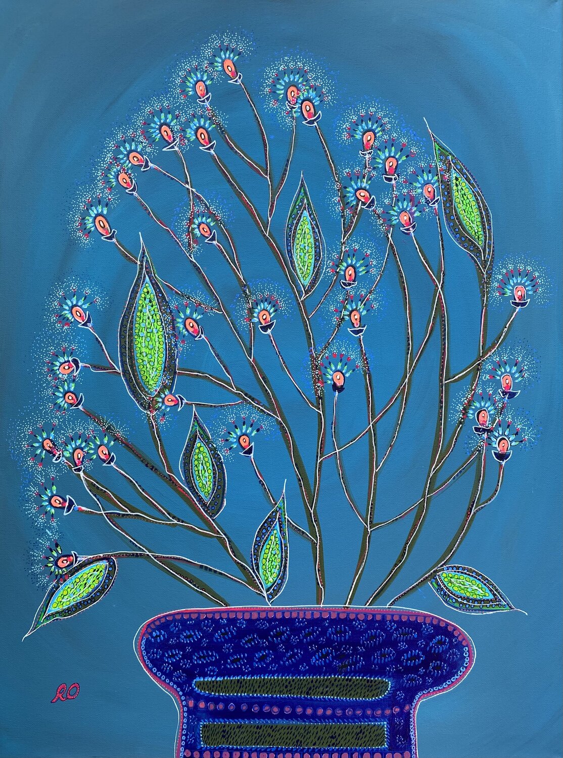Graceful flower Olga 'ROArtUS' Rokhmanyuk Original painting for sale