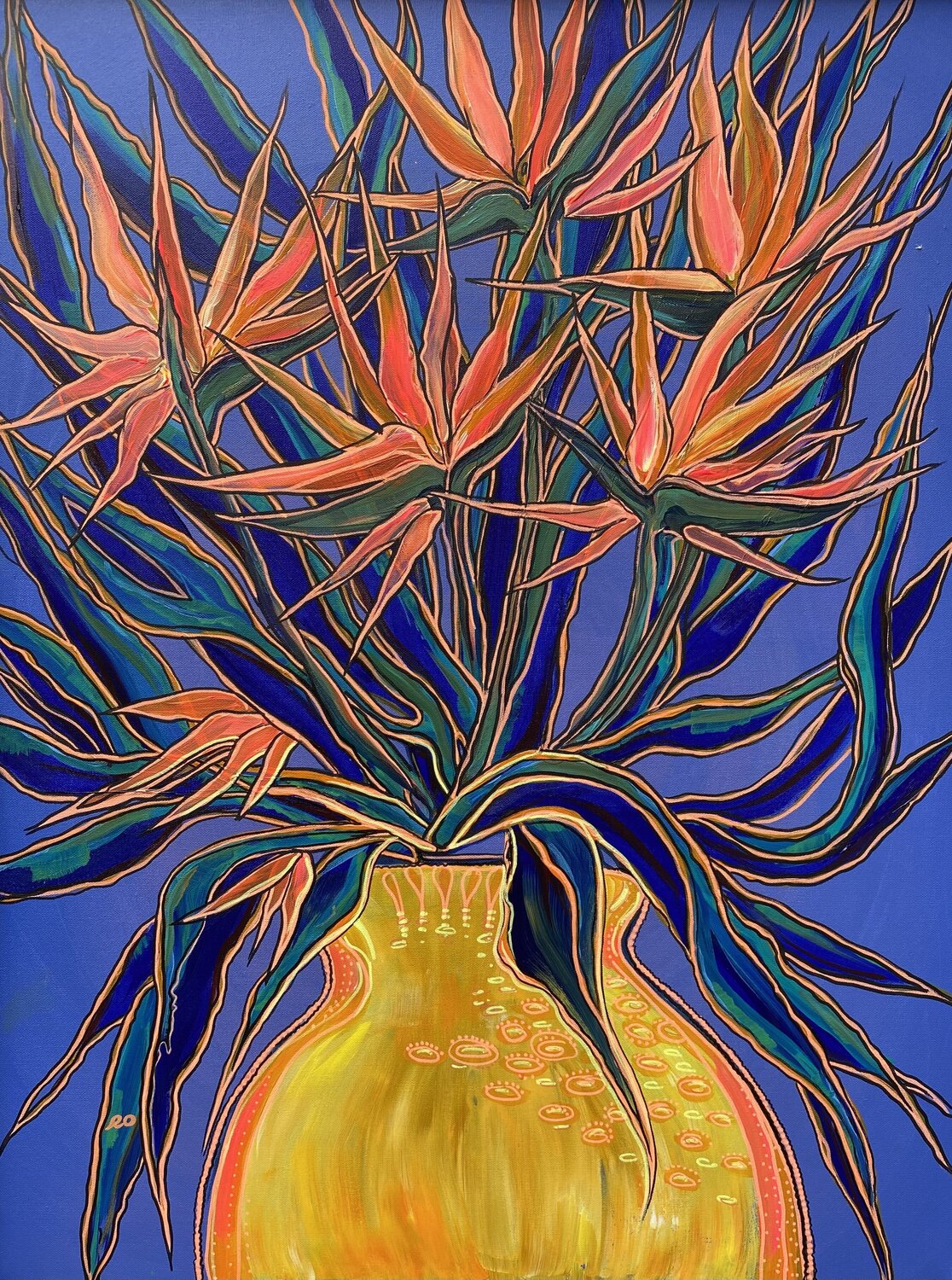 Strelitzia Olga 'ROArtUS' Rokhmanyuk Original painting for sale