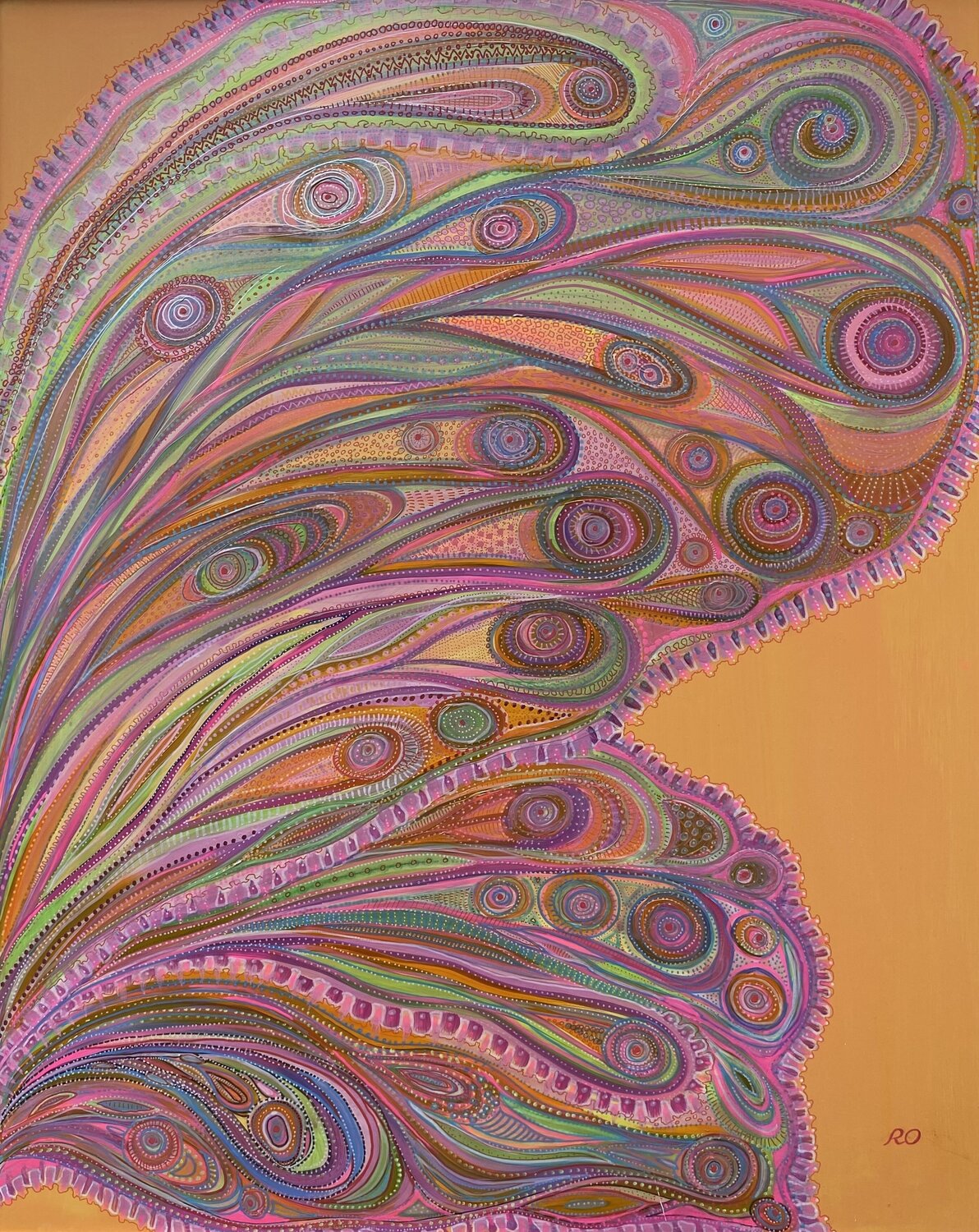 Butterfly Wing Olga 'ROArtUS' Rokhmanyuk Original painting for sale
