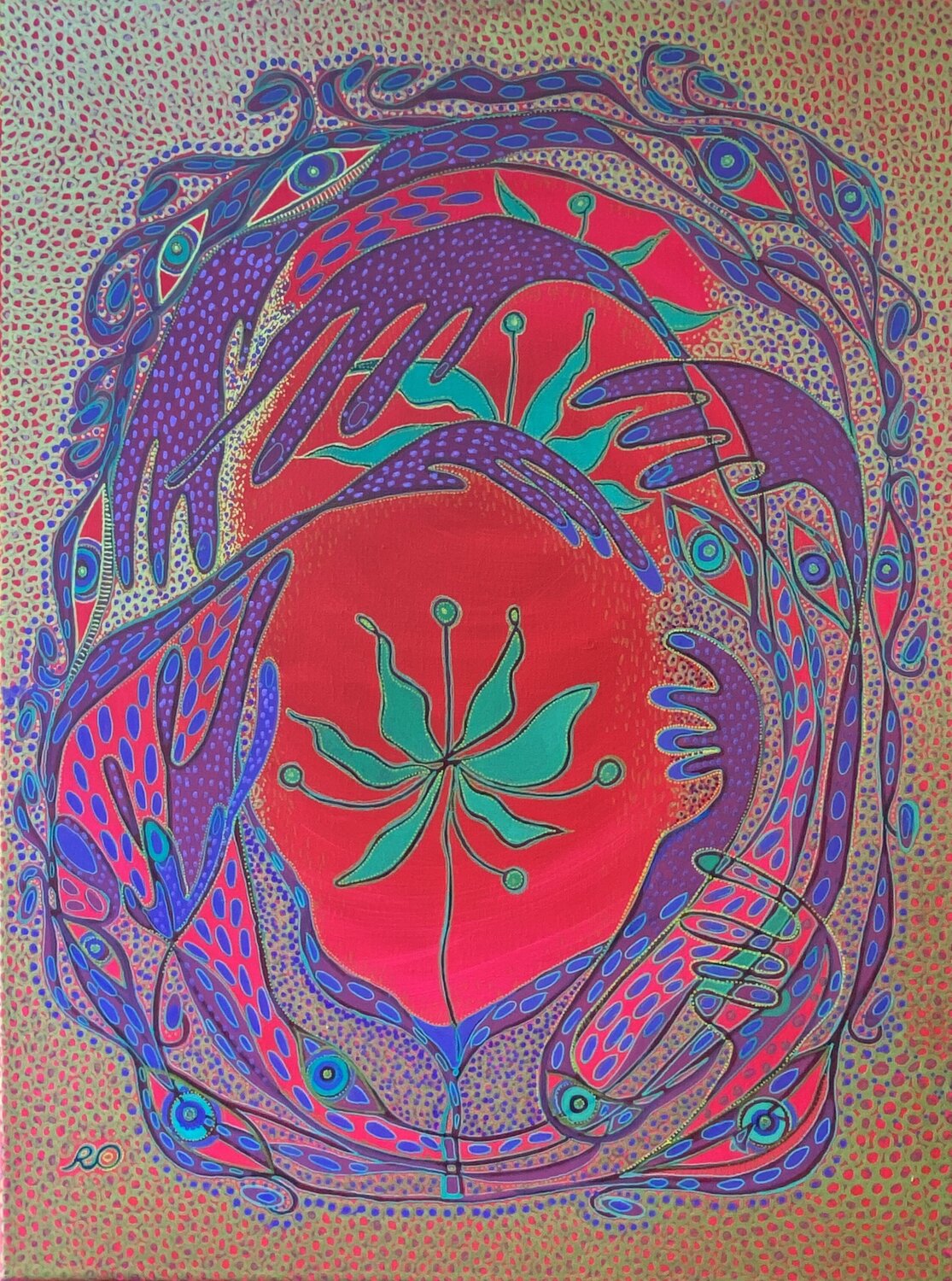 Amulet of mother’s love Olga 'ROArtUS' Rokhmanyuk Original painting for sale