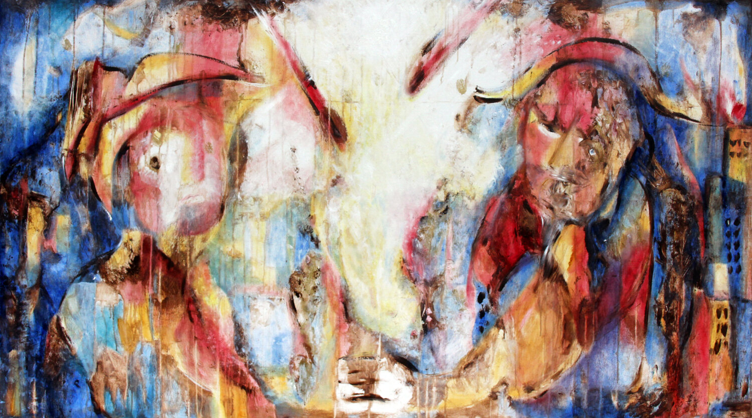 KRIEG UND FRIEDEN Isabella Scharf-Minichmair Original painting for sale