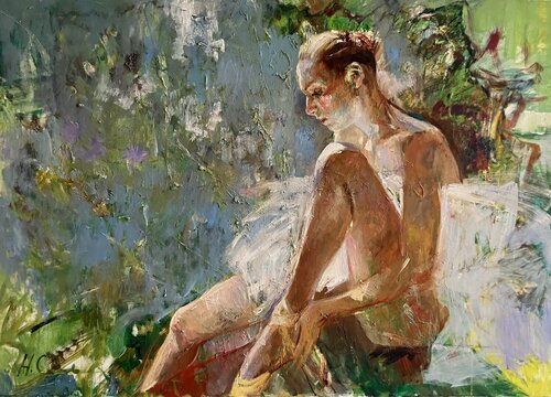 Ballerina verte /Ballett by Natalia Simonenko, Painting for Sale on Select