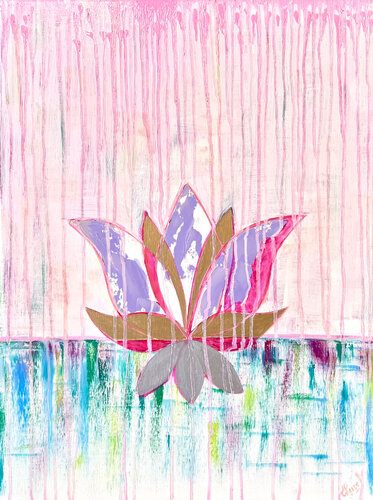 GOLDEN LOTUS | oil painting on canvas | original by SVETLANA SHAVRINA, Painting for Sale on Select