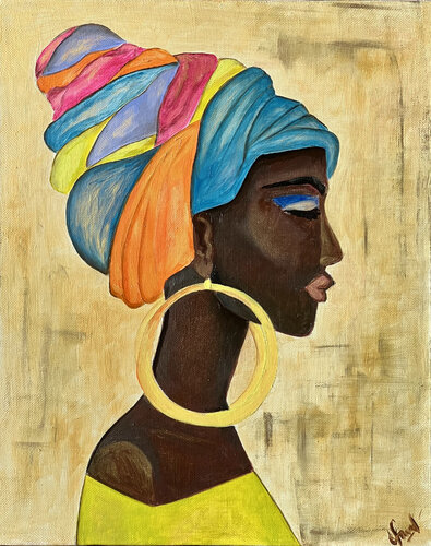 AFRICAN WOMAN | original oil painting | portrait | postmodernism by SVETLANA SHAVRINA, Painting for Sale on Select