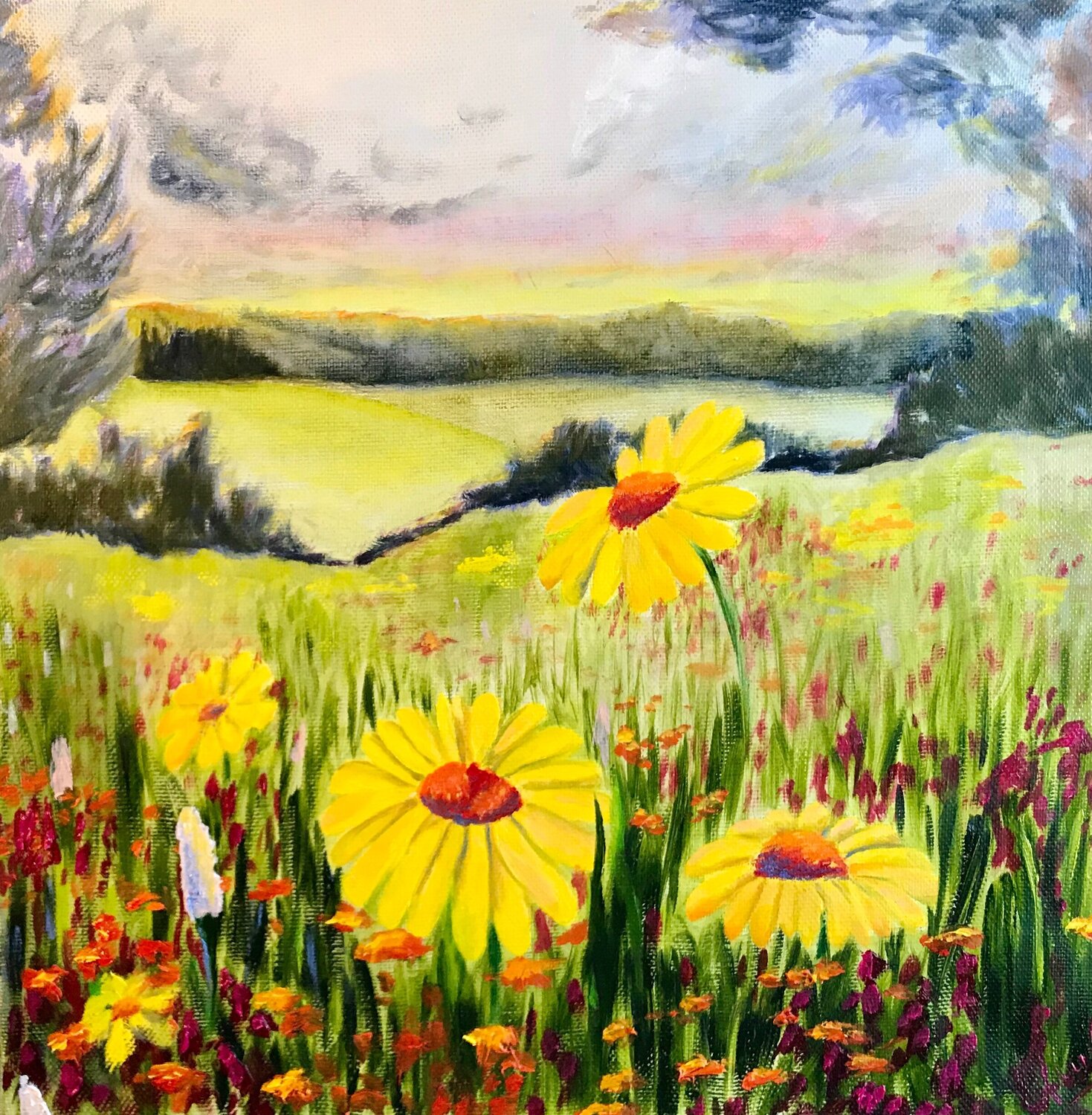 WILD FLOWERS  | oil painting on canvas | original SVETLANA SHAVRINA Original painting for sale