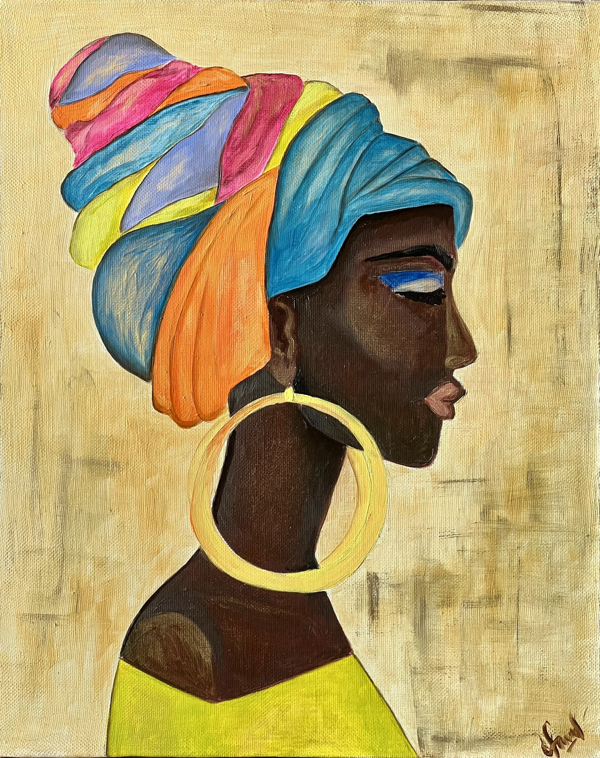AFRICAN WOMAN | original oil painting | portrait | postmodernism SVETLANA SHAVRINA Original painting for sale