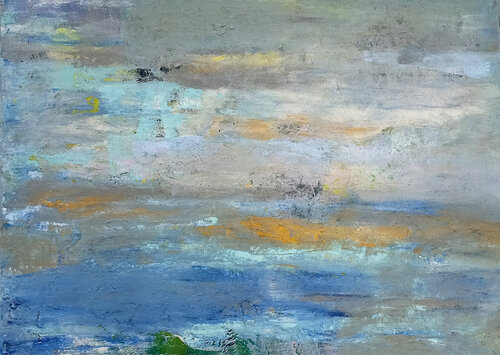Landschaft. Blau. by Martina Kaiser, Painting for Sale on Select