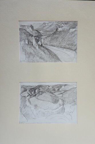 12     Knopfmacherfelsen        und             13      Eichfelsen by Christoph Fischer, Drawing for Sale on Select