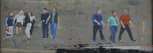 Männer und Frauen in Krakau by Christoph Fischer, Painting for Sale on Select