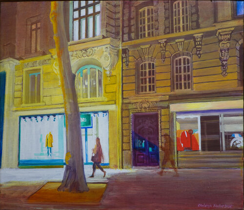 Nächtliche Fassade by Christoph Fischer, Painting for Sale on Select