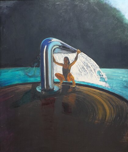 Unterm Wasserfall by Christoph Fischer, Painting for Sale on Select