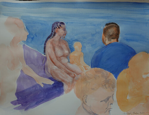 Familie an Bord 2 by Christoph Fischer, Painting for Sale on Select