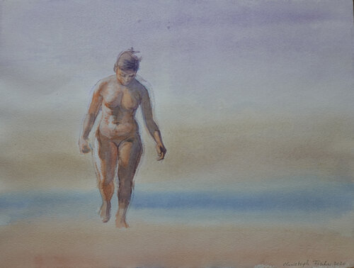 Muschel Sammlerin by Christoph Fischer, Painting for Sale on Select