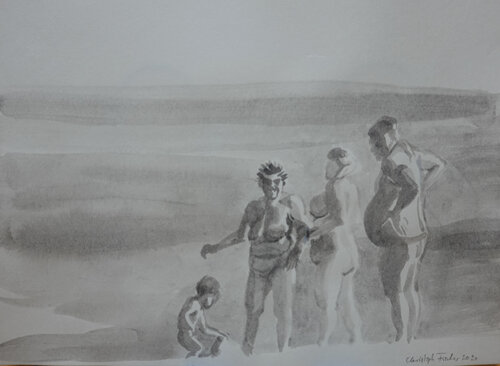 Fette Familie by Christoph Fischer, Drawing for Sale on Select