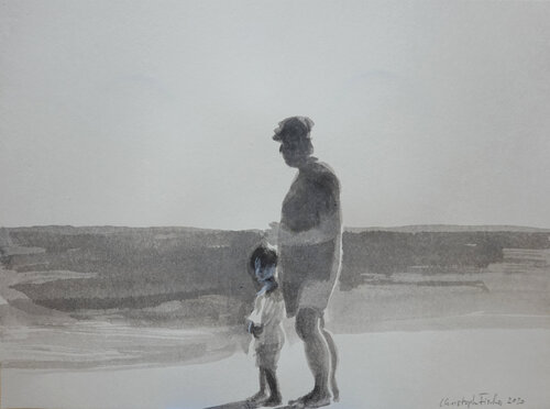 Opa und Enkel by Christoph Fischer, Drawing for Sale on Select