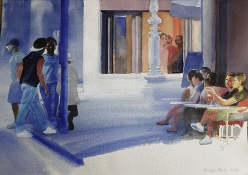 Paris urbanes Leben by Christoph Fischer, Painting for Sale on Select