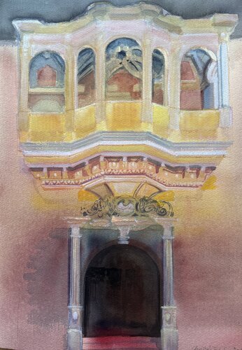 Rathaus Portal in Colmar by Christoph Fischer, Painting for Sale on Select