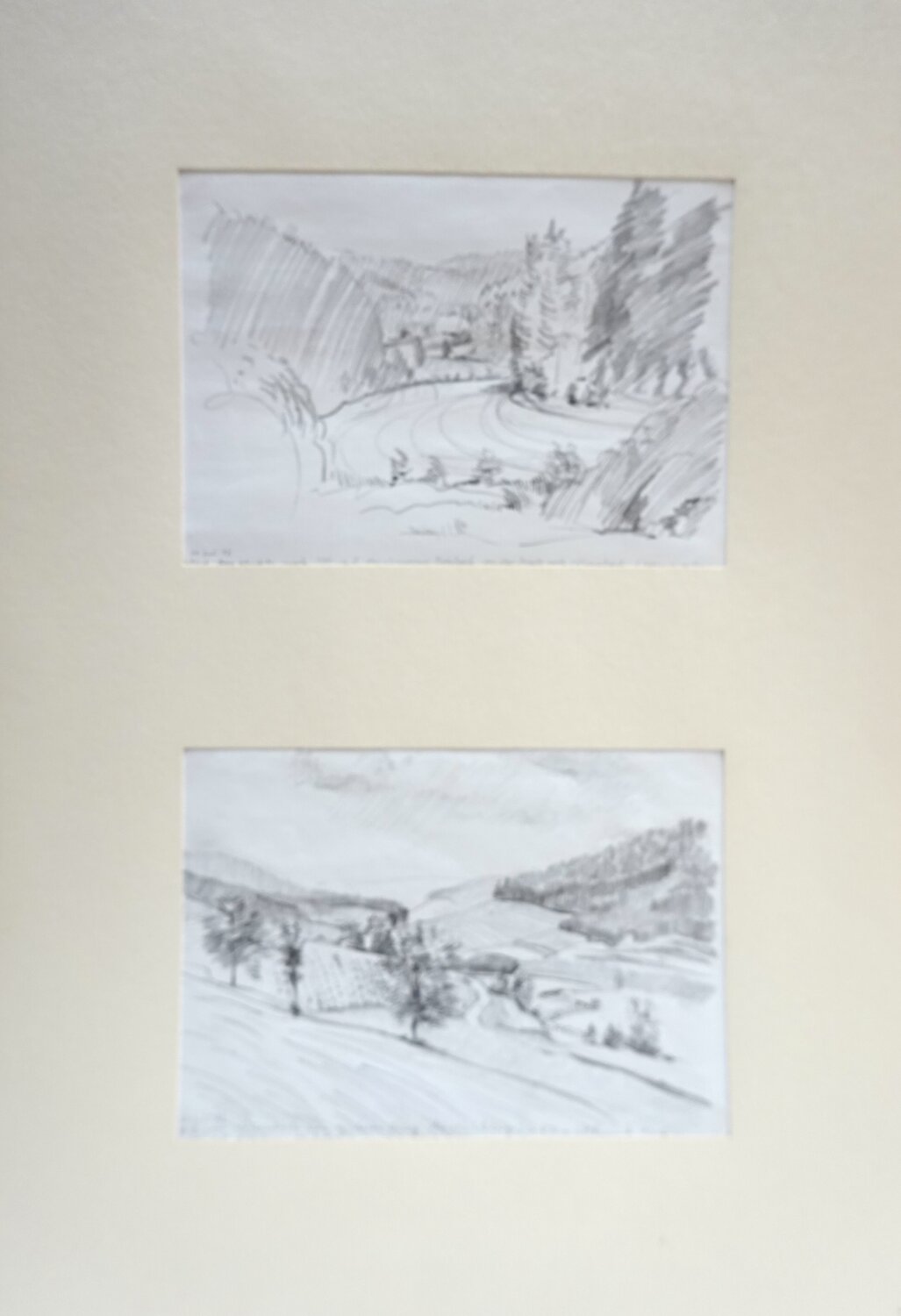 6  im Tal der Breg und 7 Bregtal Christoph Fischer Drawing for sale