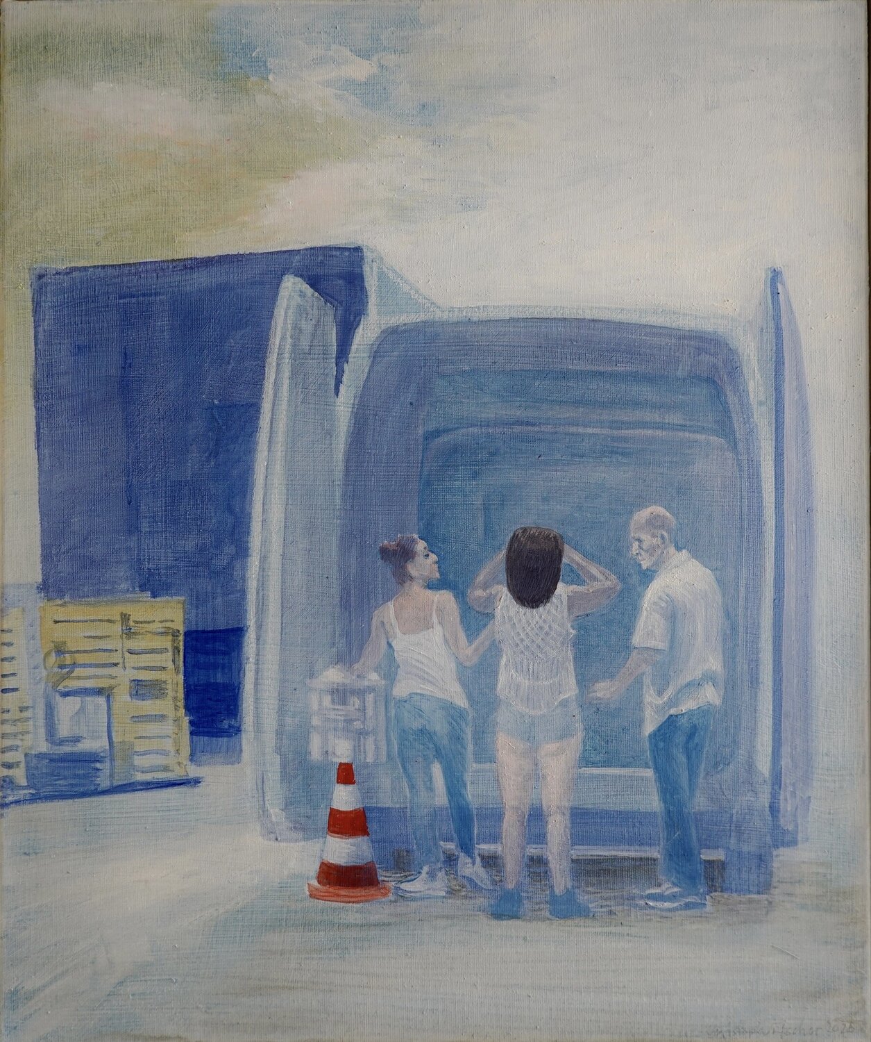 nach dem Wochenmarkt Christoph Fischer Original painting for sale