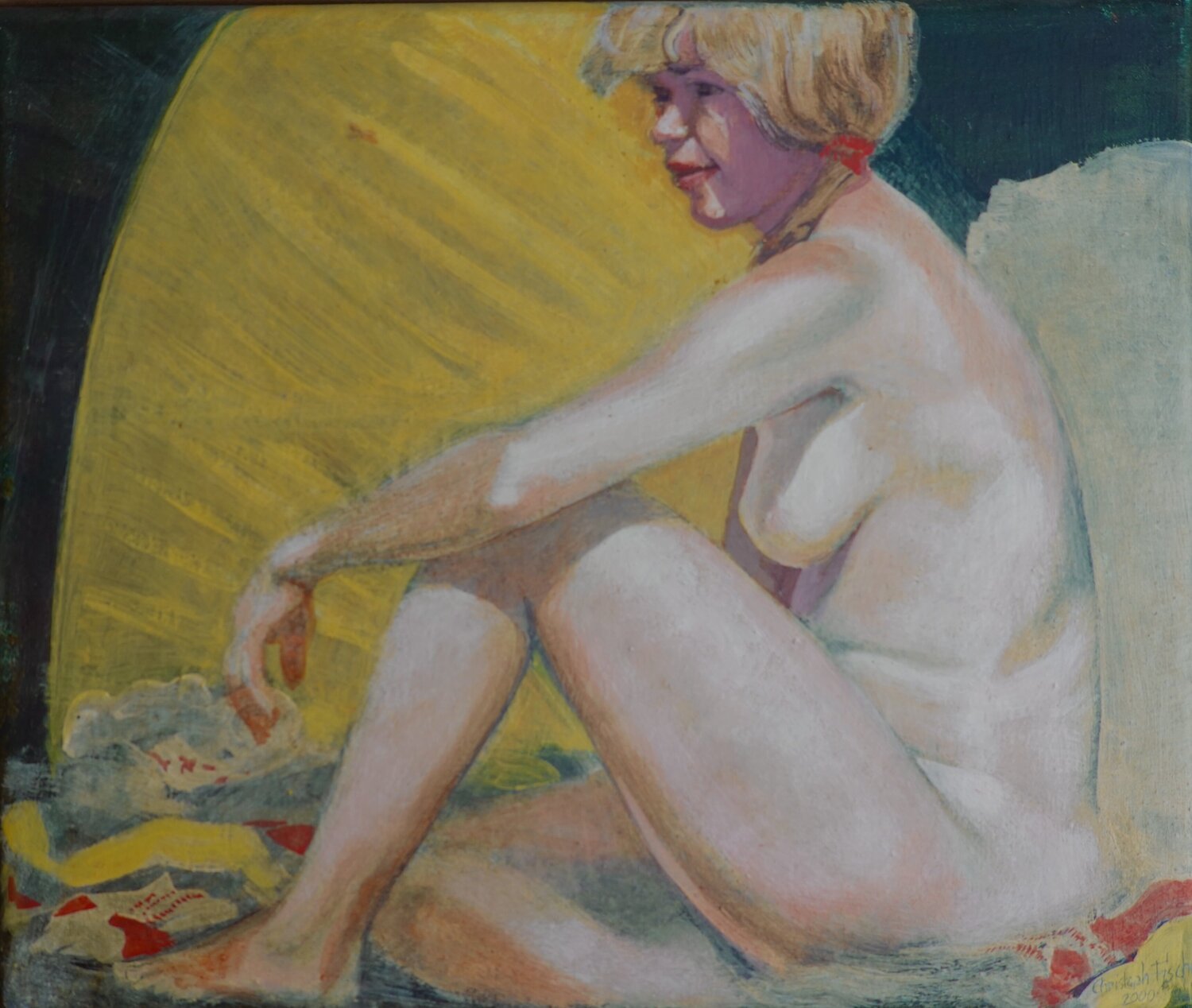 Akt seitlich Christoph Fischer Original painting for sale