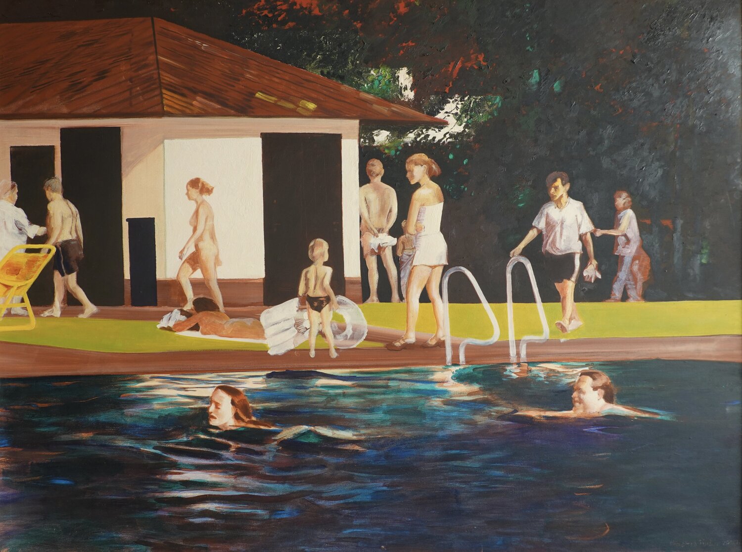 Badezeit Ende Christoph Fischer Original painting for sale