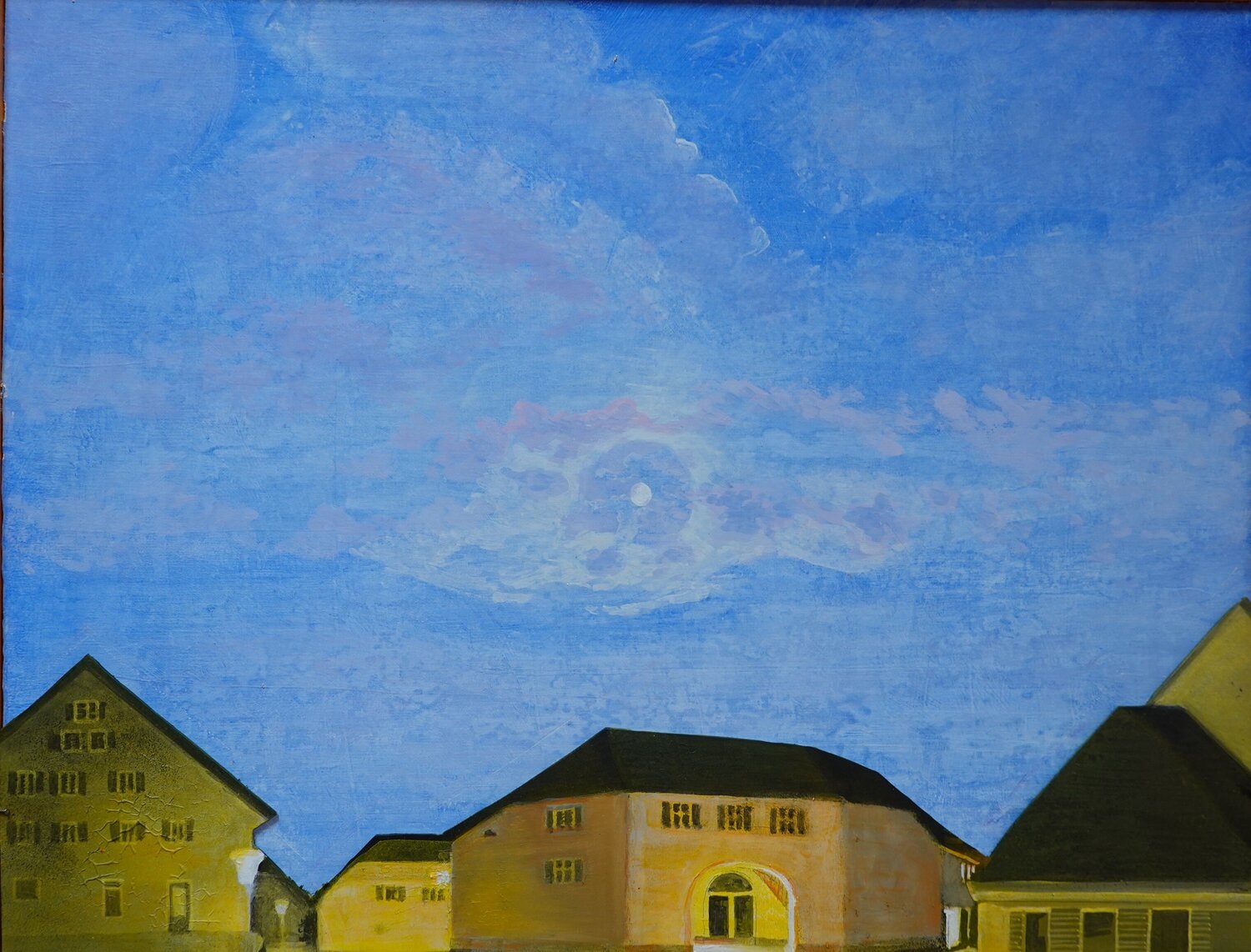 Der Mond über Britzingen Christoph Fischer Original painting for sale