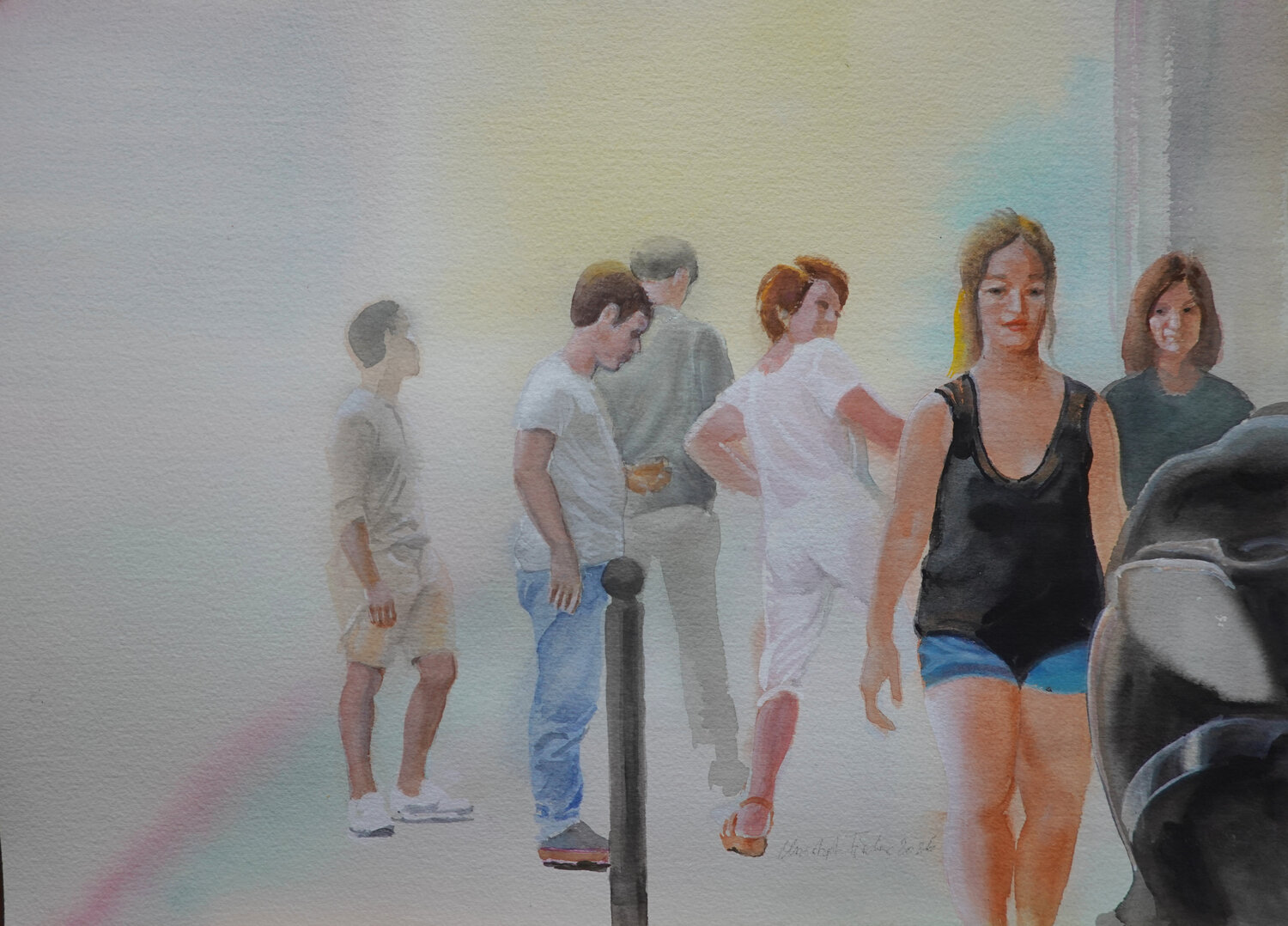 Passanten Christoph Fischer Original painting for sale