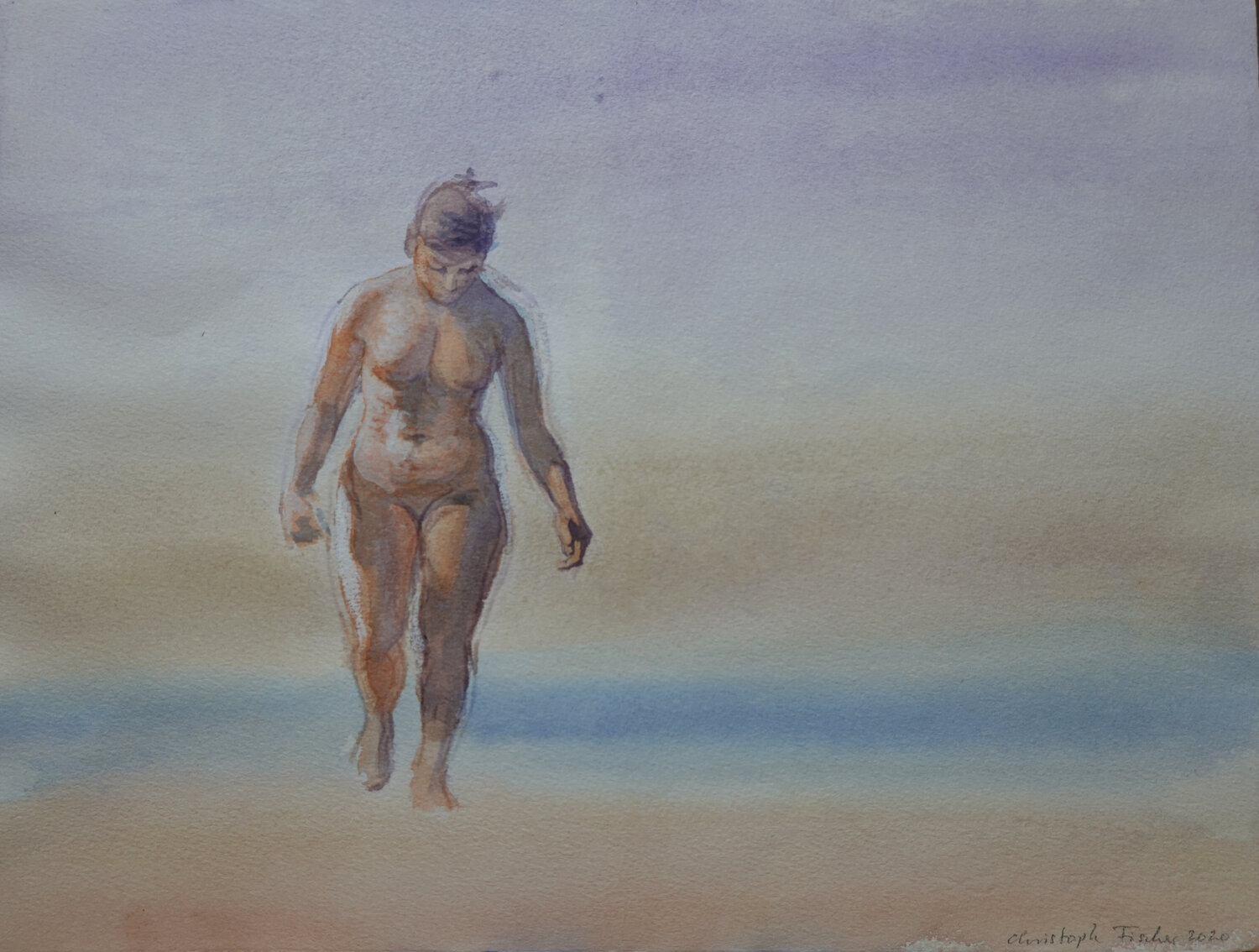 Muschel Sammlerin Christoph Fischer Original painting for sale