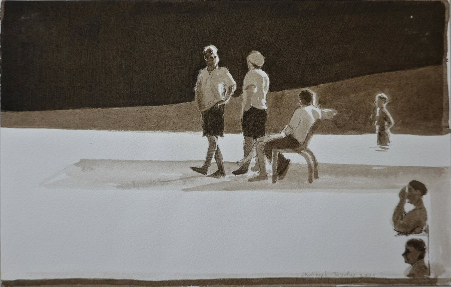 Schwimmbad 2 Christoph Fischer Drawing for sale