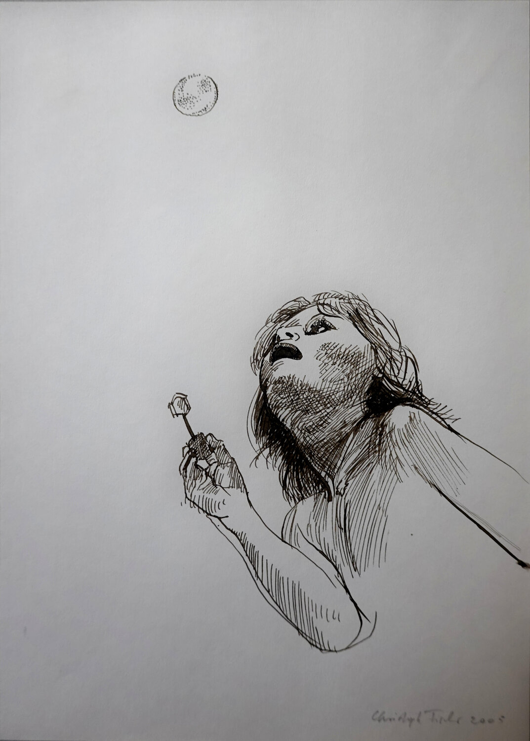 Seifenblase Christoph Fischer Drawing for sale