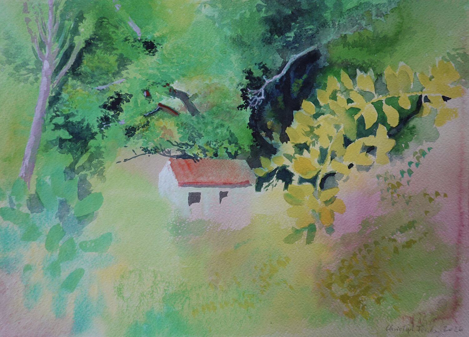 Feldscheune Christoph Fischer Original painting for sale