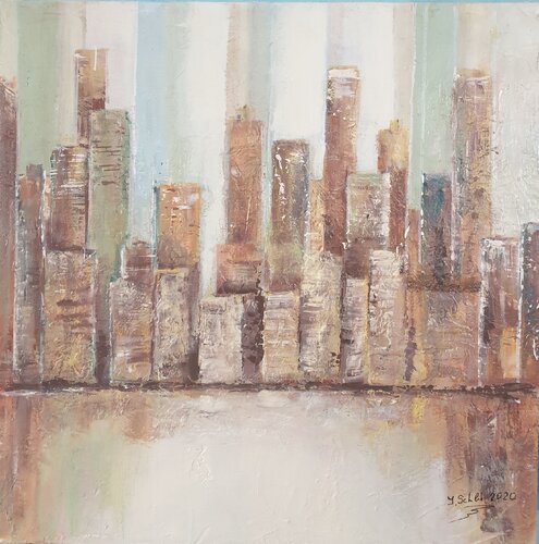 Acryl Bild "Großstadt" by Irene Schlik, Painting for Sale on Select