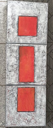 Acryl Bild Struktur drei Teiler 90cm x 30cm x 3cm by Irene Schlik, Painting for Sale on Select