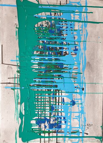Acryl Bild "Brücke" by Irene Schlik, Painting for Sale on Select