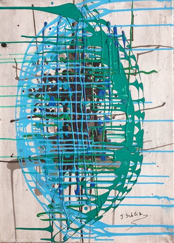 Acryl Bild " Blau-Grüne Welt" by Irene Schlik, Painting for Sale on Select