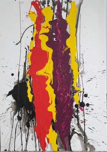 Acrbild "Nebeneinander"             50cm x 70 cm X 2cm by Irene Schlik, Painting for Sale on Select