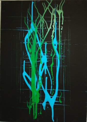 Acryl Bild "Kaltes Feuer" by Irene Schlik, Painting for Sale on Select