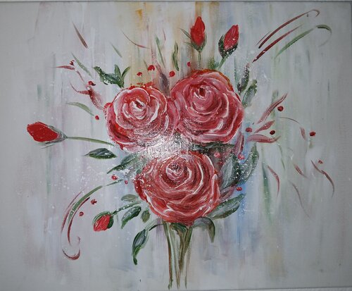 Acryl Bild "Rosen" by Irene Schlik, Painting for Sale on Select