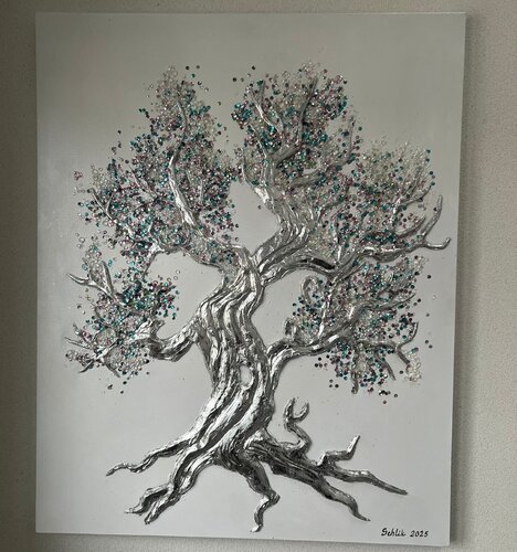 Acryl Bild XXL Struktur "Der Baum" by Irene Schlik, Painting for Sale on Select