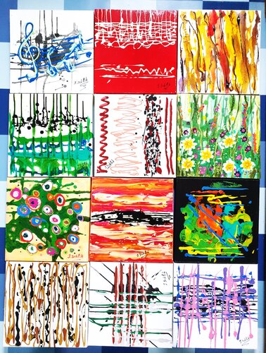 Acryl Bilder "Bildermix"      12 x (30cm x 30cm x  3cm) by Irene Schlik, Painting for Sale on Select