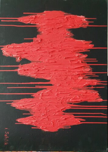 Acryl Bild  Struktur "Feuer Strahl"    50cm x 70cm by Irene Schlik, Painting for Sale on Select