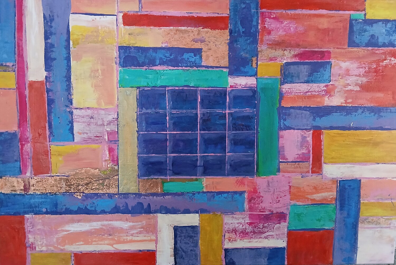 Acrylbild "Gitter im Bild" Irene Schlik Original painting for sale