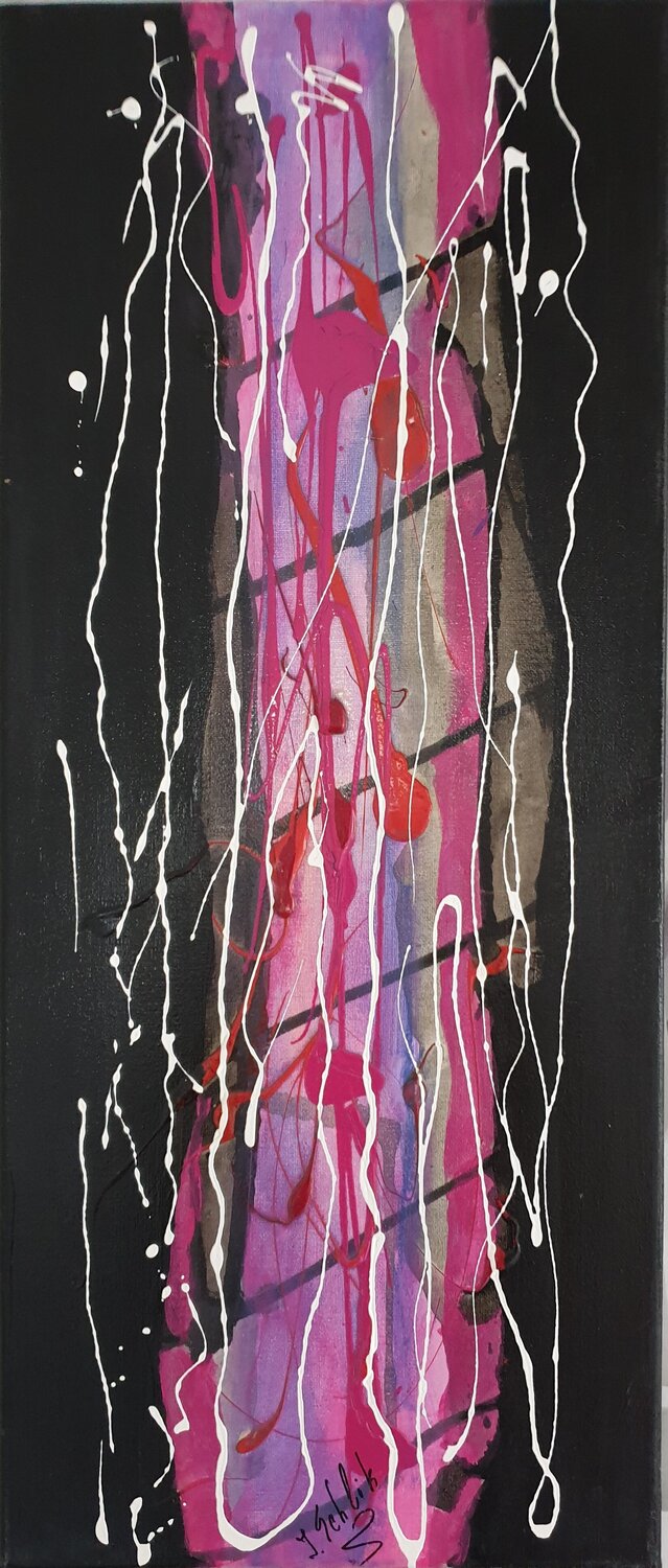 Acryl Bild "Lila Regen" Irene Schlik Original painting for sale