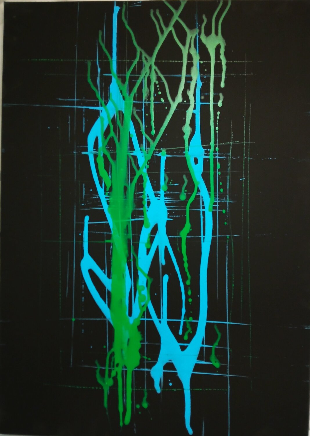 Acryl Bild "Kaltes Feuer" Irene Schlik Original painting for sale