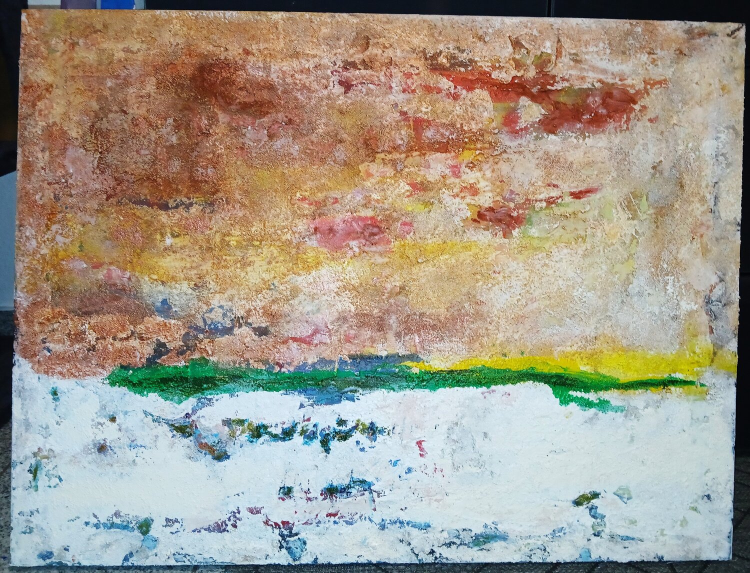 Acryl Bild Struktur "herbst-Blues" Irene Schlik Original painting for sale