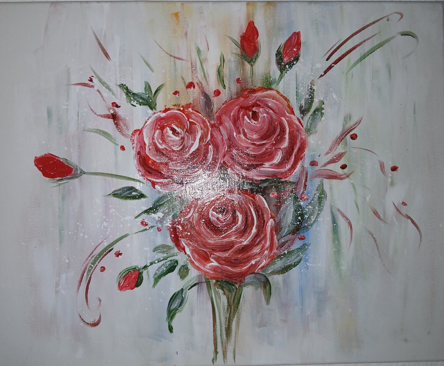 Acryl Bild "Rosen" Irene Schlik Original painting for sale