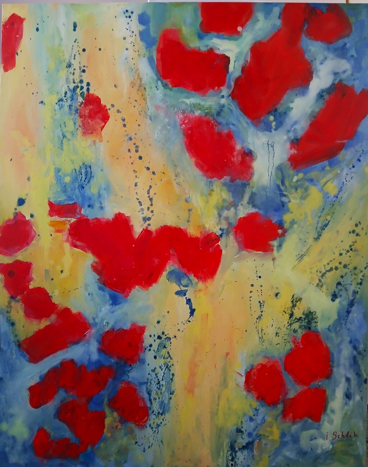 Öl Gemälde " Sonnenblumen Feld" Irene Schlik Original painting for sale